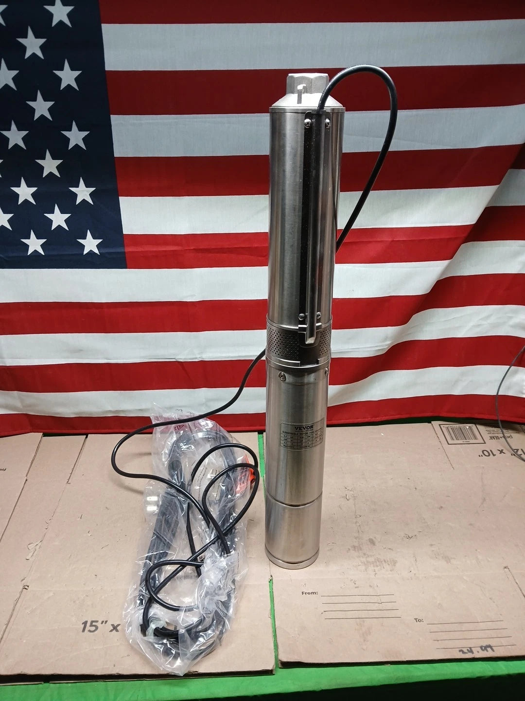 VEVOR Deep Well Submersible Pump, 0.5HP 230V/60Hz, 28gpm 167ft Head, with...