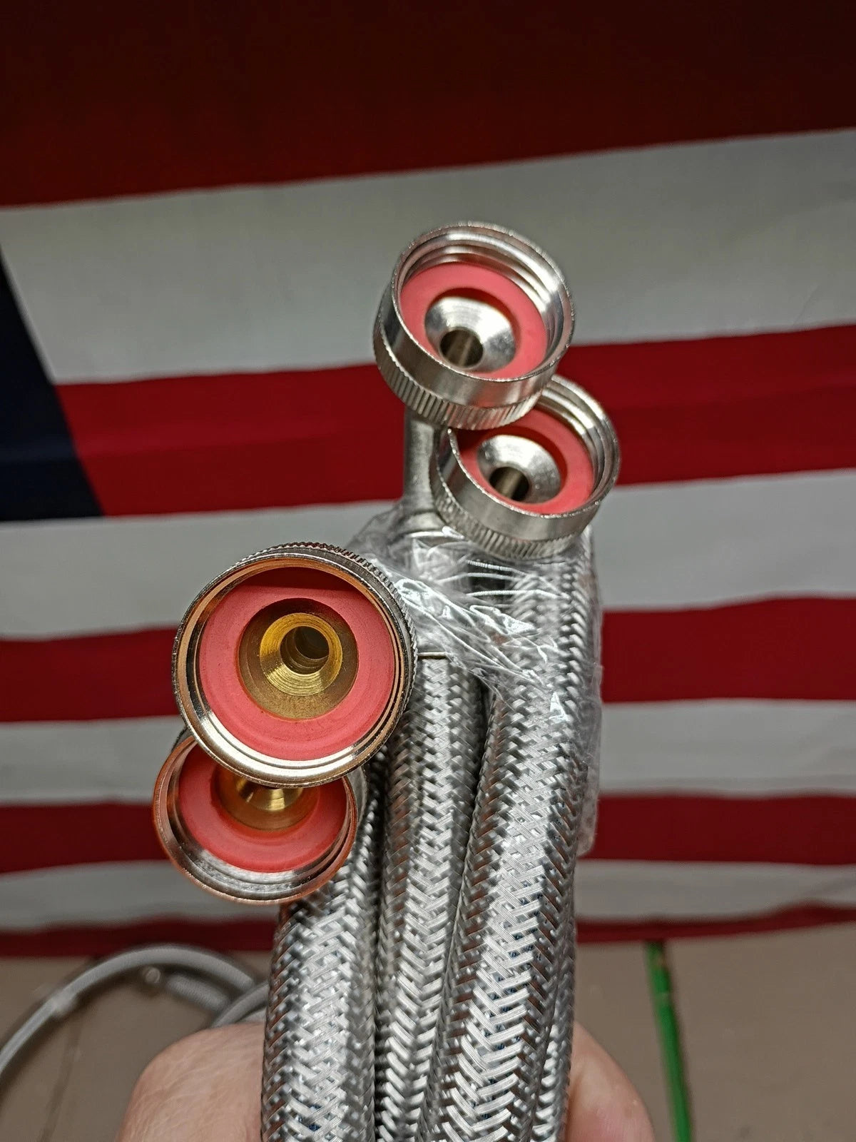 4pk Eastman Washing Machine Stainless Steel Braided Hose 4ft x 3/4" FHT
