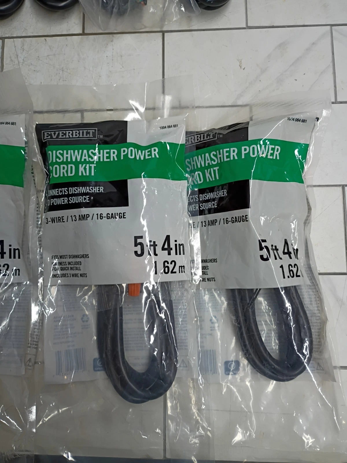 13pk 5 ft 4 Inches Dishwasher Power Cord 3-Wire /13 Amp/16 GA. Open Box, Read