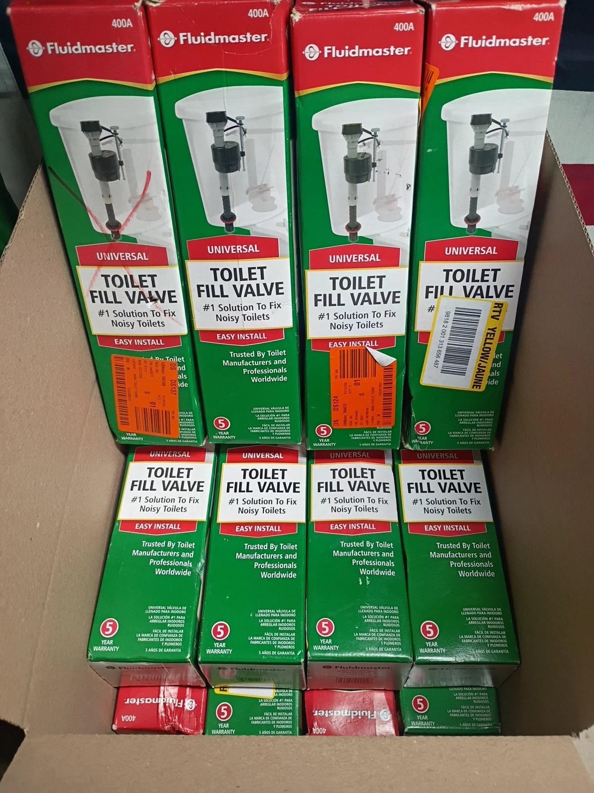 12PK Fluidmaster 400A Anti-Siphon Toilet Tank Fill Valve OB