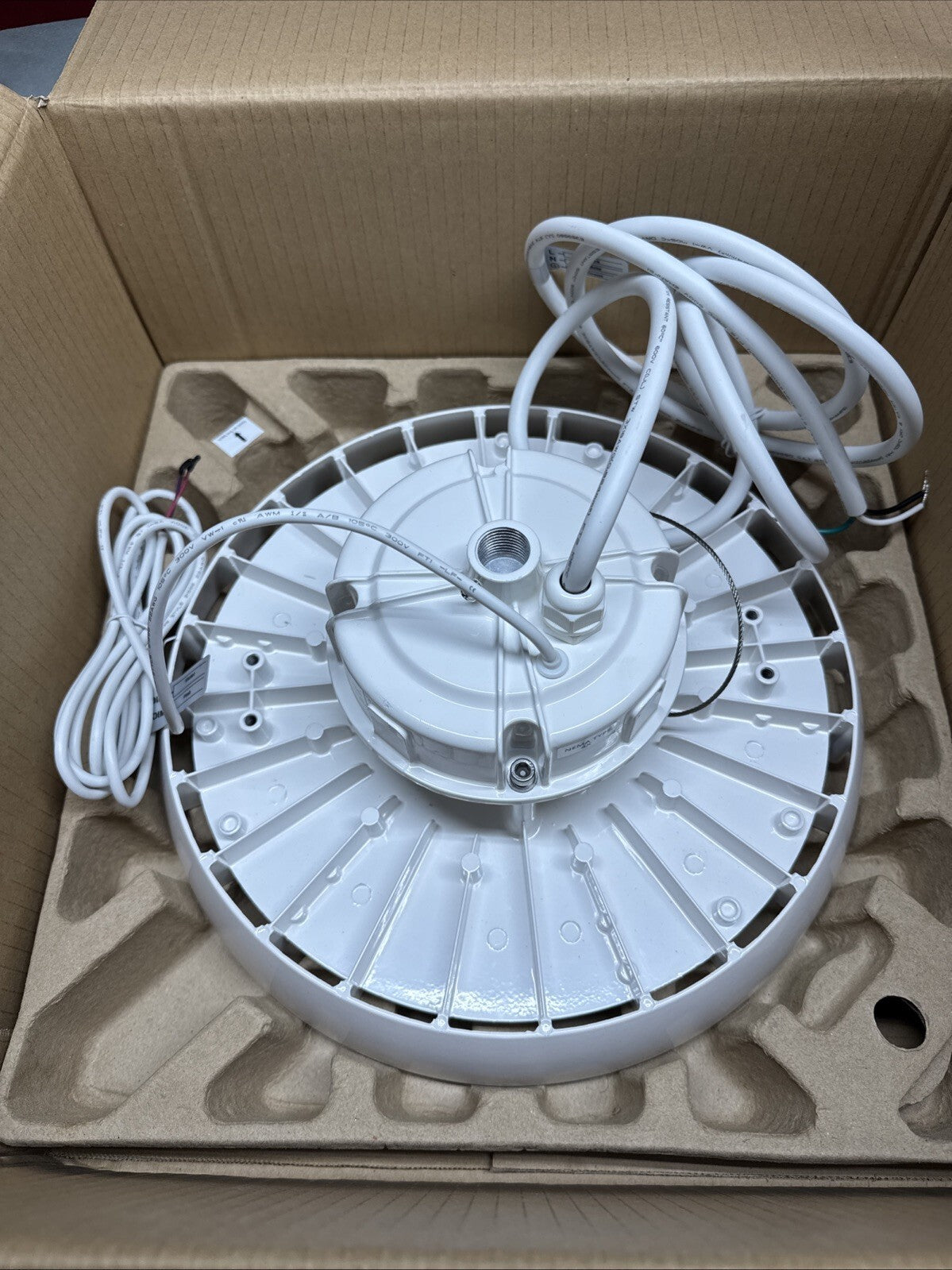 Metalux 13 in. Round 400-watt Equivalent Integrated LED White High Bay Light