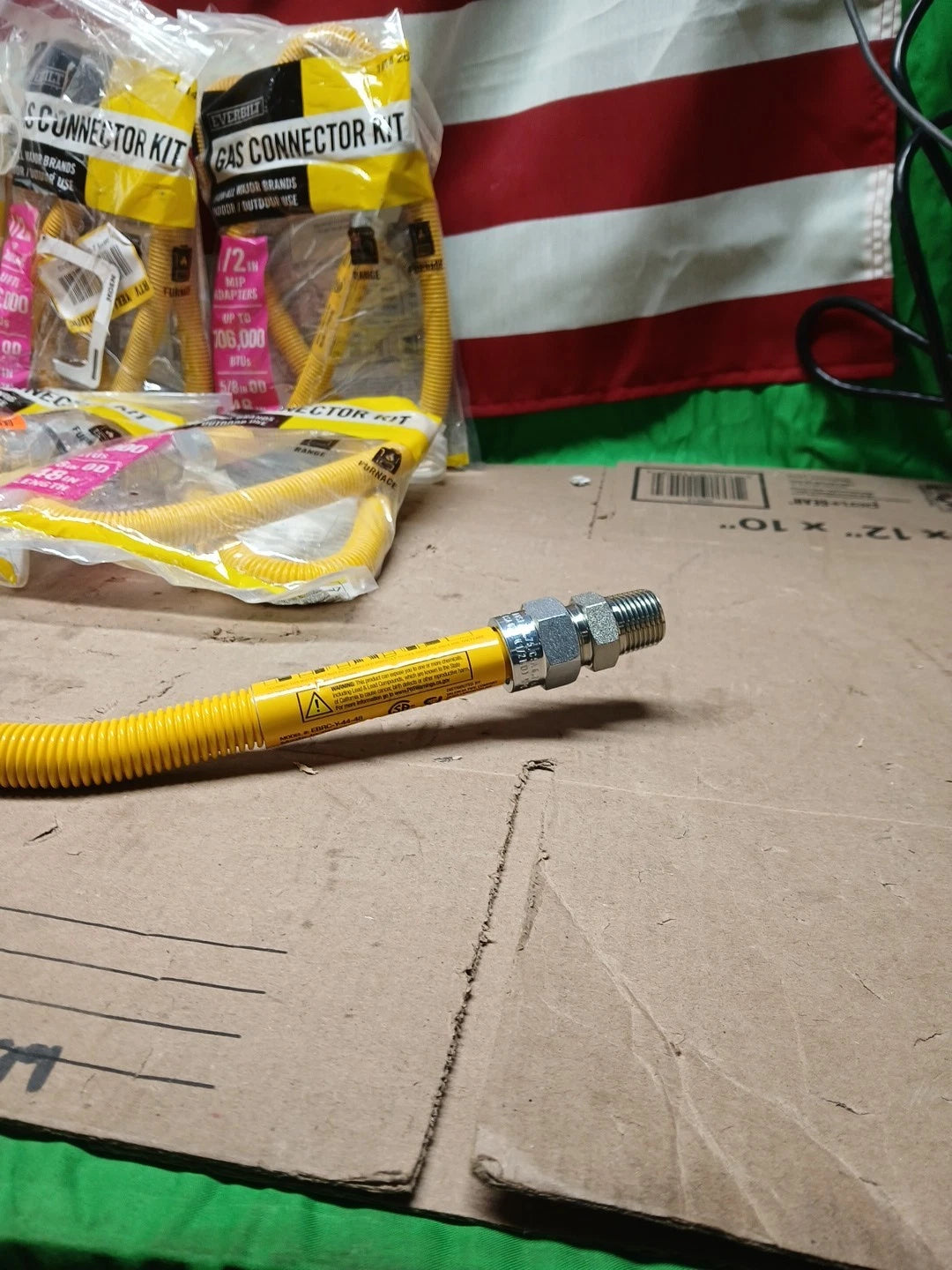 10pk Home-Flex 1/2" MIP x 1/2" MIP x 48" Gas Connector Kit 5/8 in 48 In