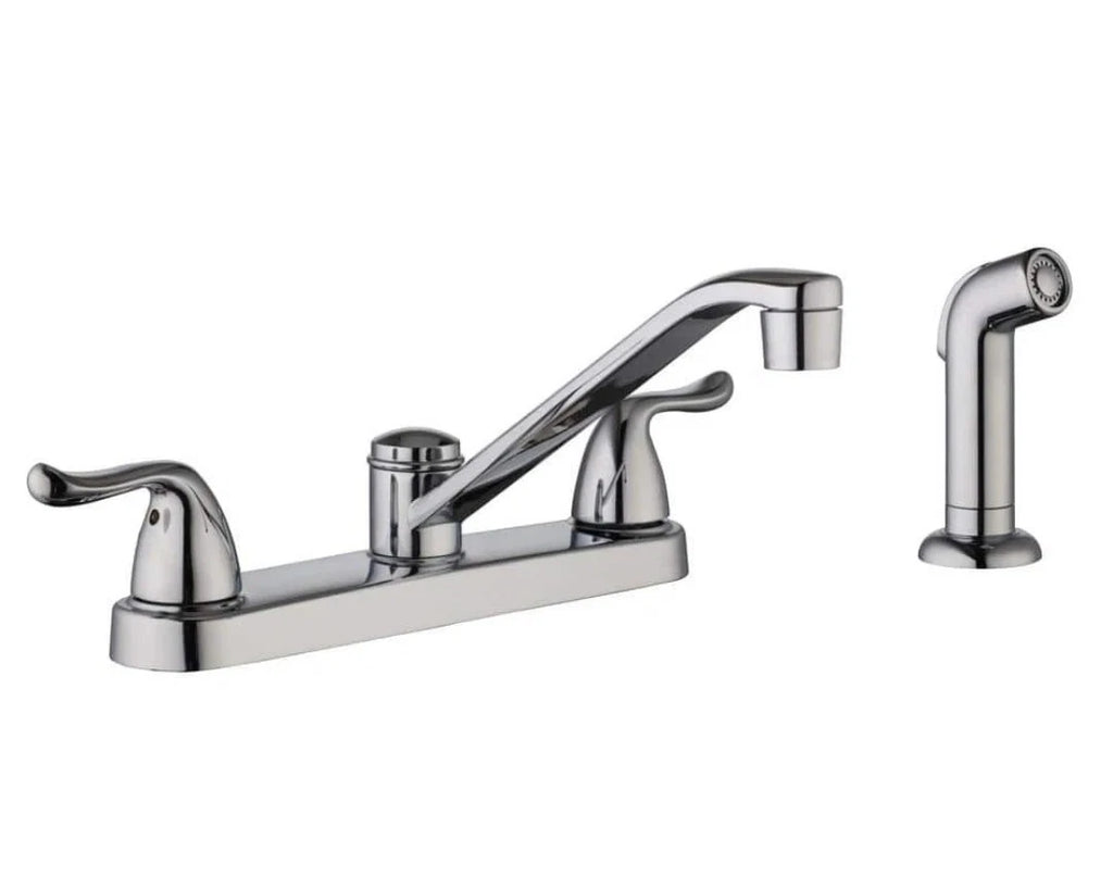 Glacier Bay Constructor Double-Handle Standard Kitchen Faucet in Polished Chrome