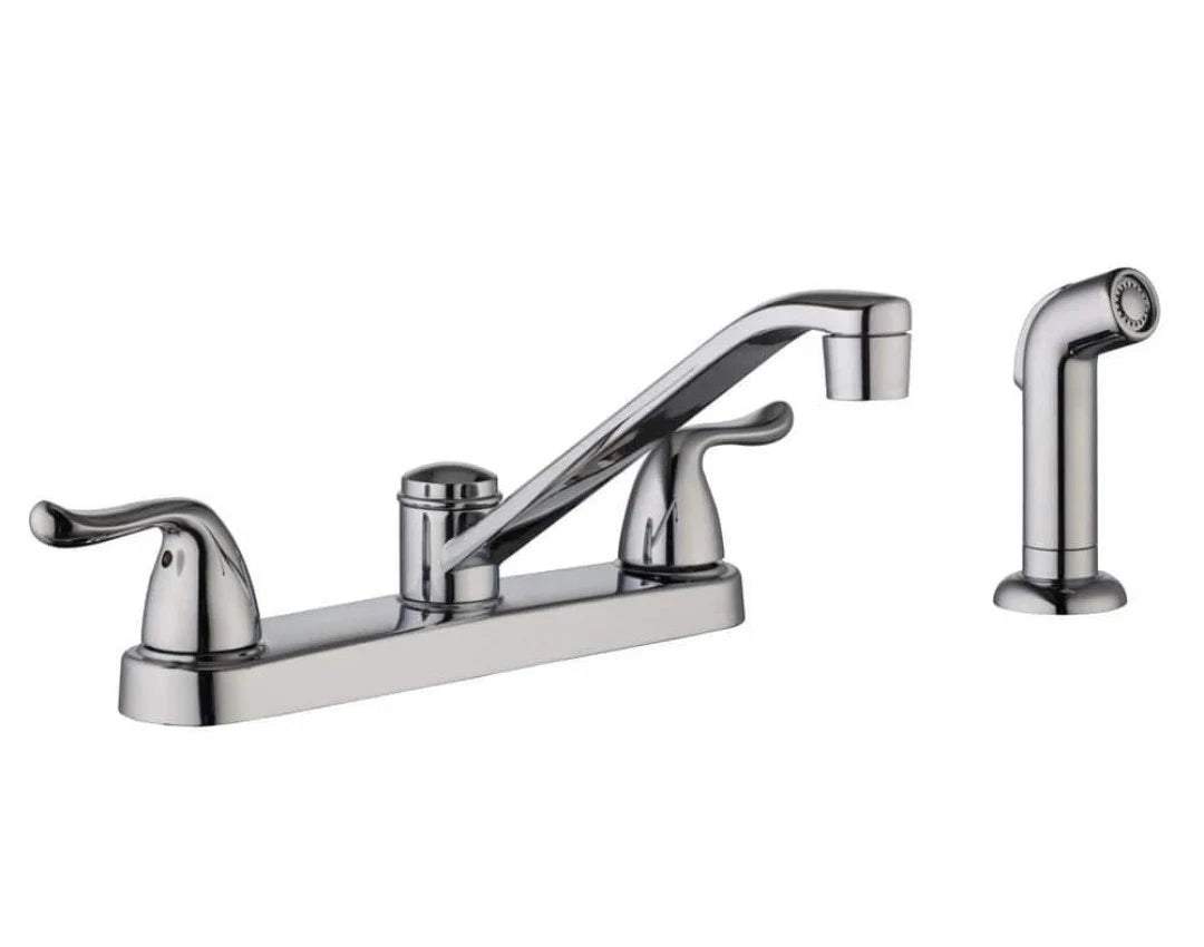 Glacier Bay Constructor Double-Handle Standard Kitchen Faucet in Polished Chrome