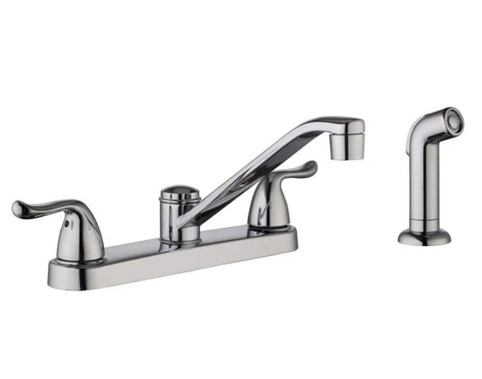 Glacier Bay Constructor Double-Handle Standard Kitchen Faucet in Polished Chrome