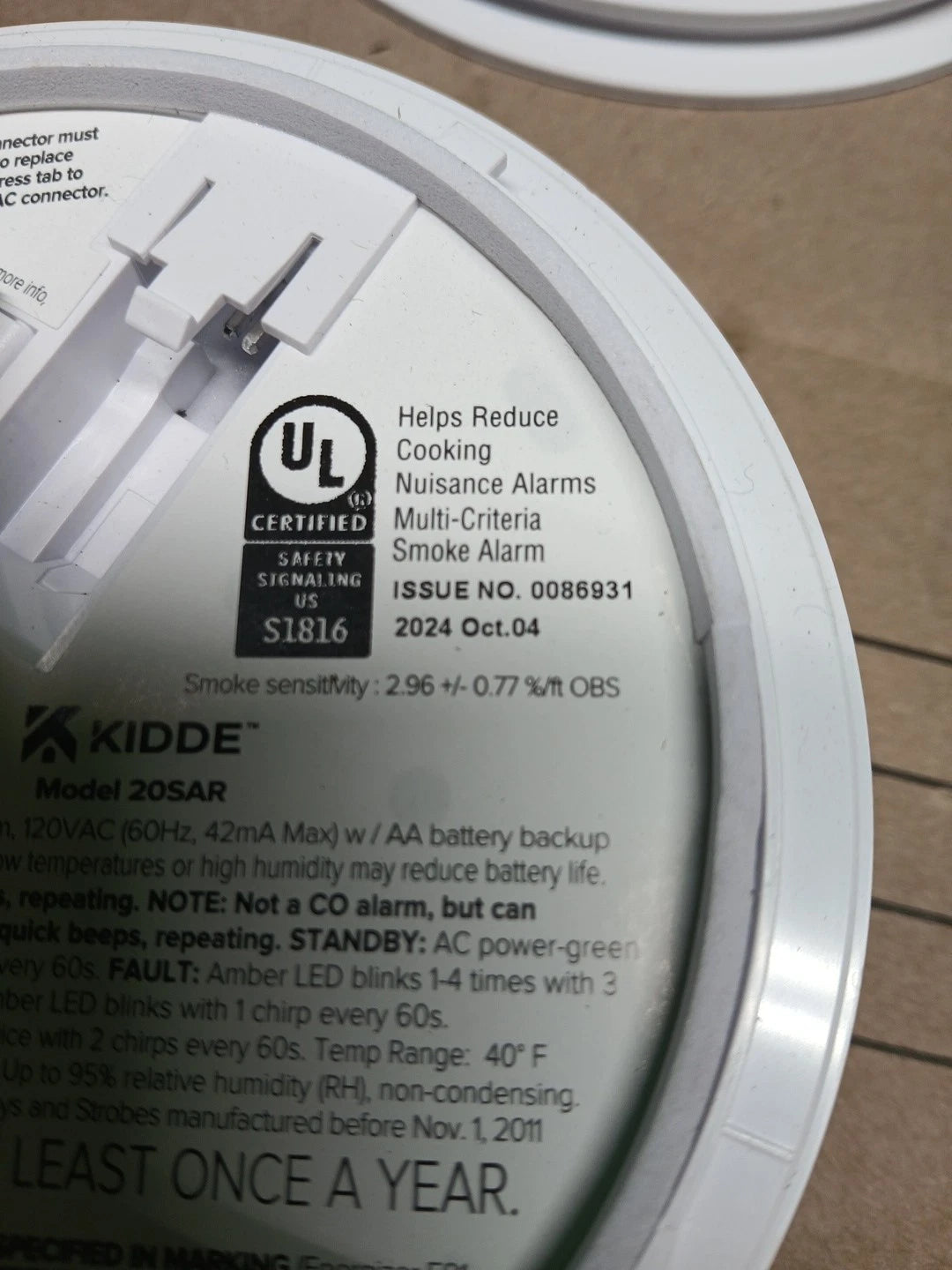 Kidde Smoke Alarm Model 20SAR Hard Wired Detector, battery, 4 Pack NEW NO BOX