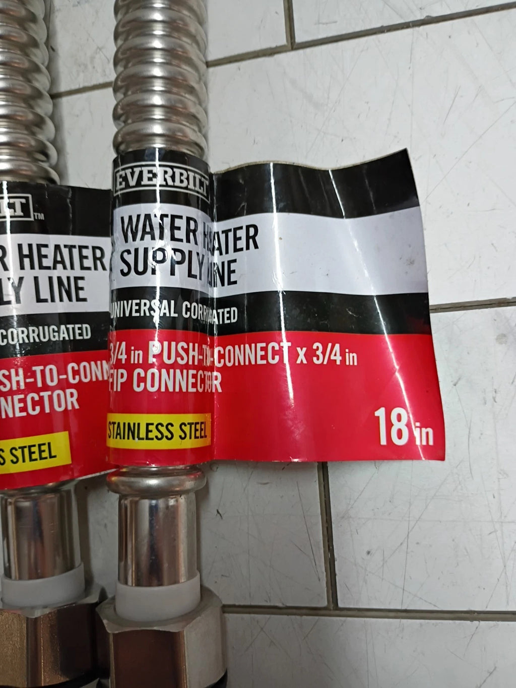 4 Sets Of Everbilt 3/4 in x 3/4 in. FIP 18" Water Heater Connection Kit NOB