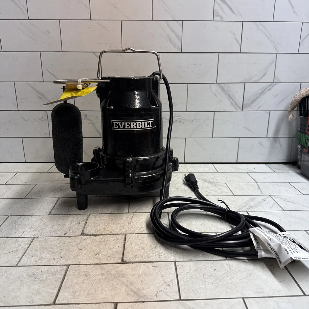 Everbilt HDS50- 1/2 HP Cast Iron Sump Pump W/ Vertical Float Switch NEW OPEN BOX