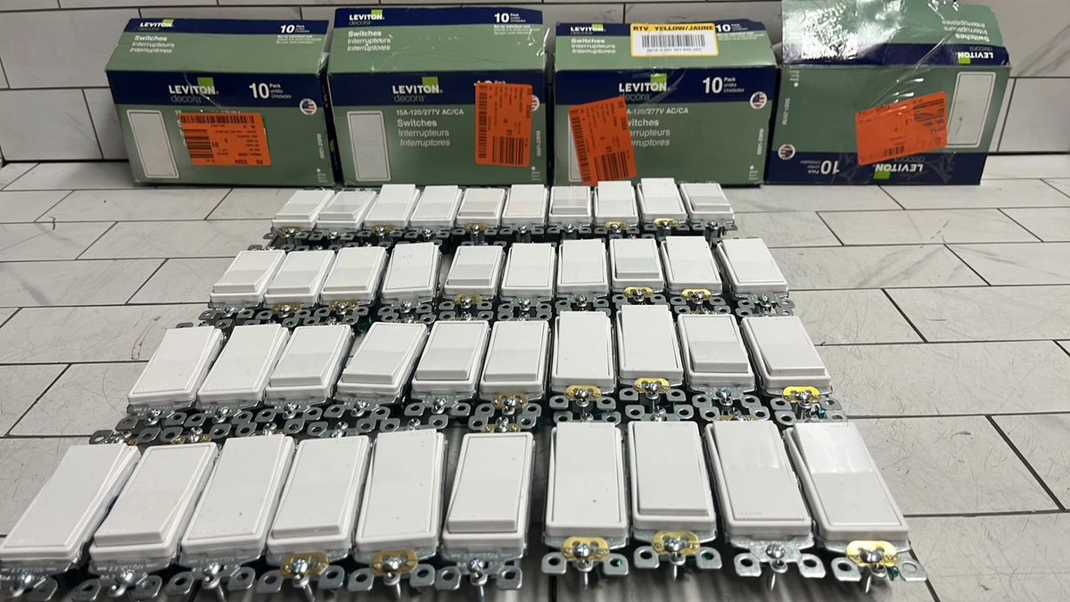 40 PK 5601-2WM 15 Amp 120/277 Volt, Rocker Single-Pole AC Quiet Switch