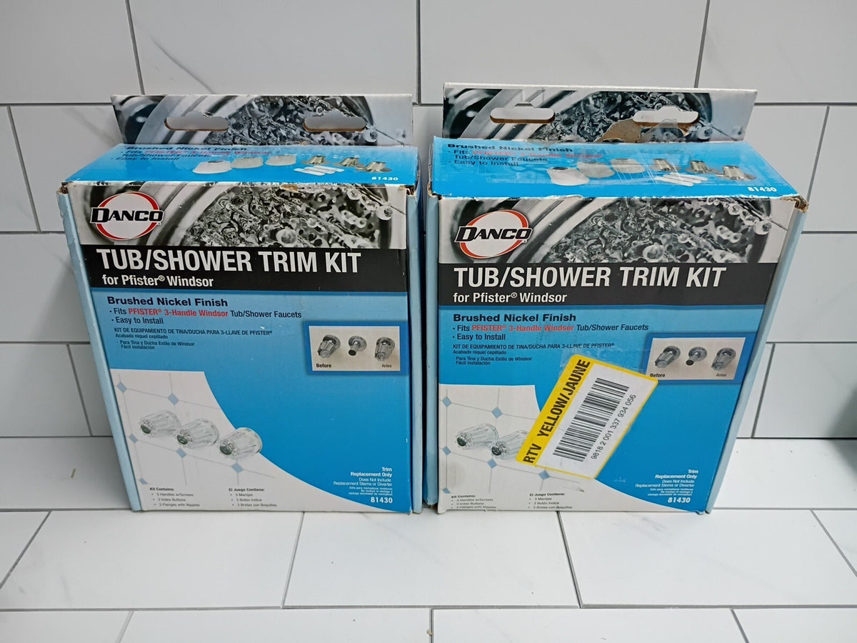 2pk Danco 81430 Tub/Shower Trim Kit Pfister Windsor Brushed Nickel Finish New OB