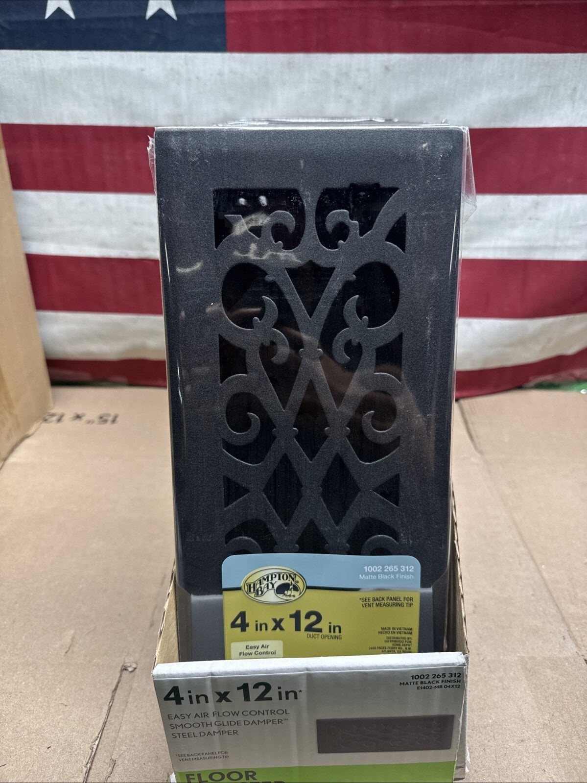 Lot Of 7 Hampton Bay Elegant Scroll 4 in. x 12 in. Steel Floor Register