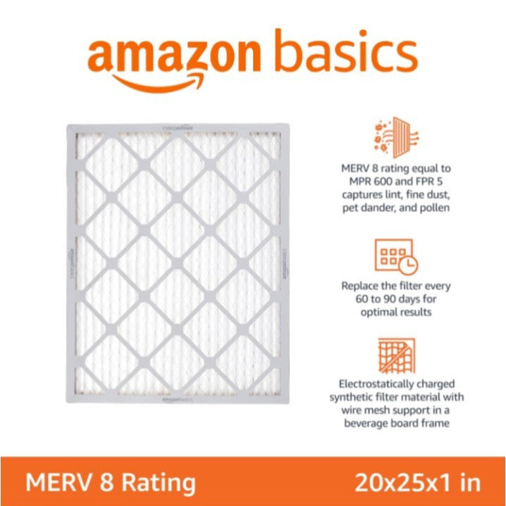 MERV 6-pack  8 AC Furnace Filters, Removes Dust, Electrostatic, Allergy Cont OB