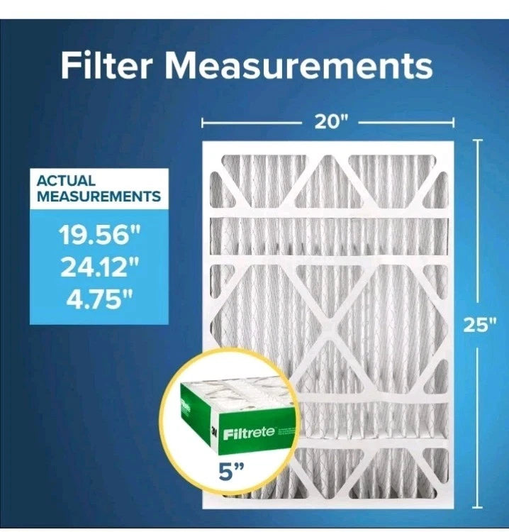 2 Pack Filtrete Electrostatic Air Filter 700 MPR 703DP5-2PK1E 20 in x 25 x 5" OB