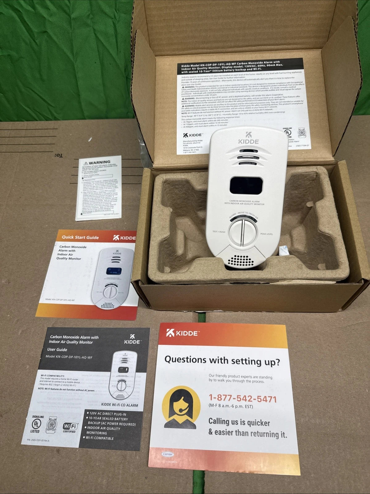 E-7. Kidde Smart Carbon Monoxide Detector & Indoor Air Quality Monitor, Plug In
