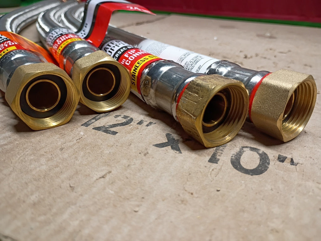 4pk Everbilt 3/4" FIP x 3/4" FIP x 24" Stainless Steel Water Heater Connector