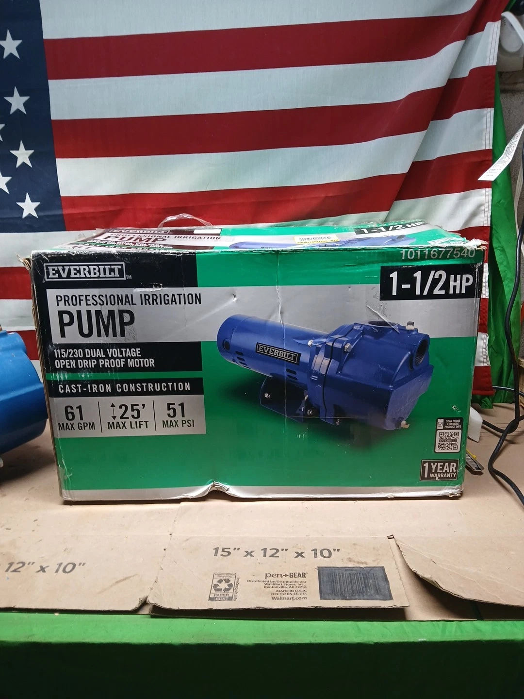 Everbilt 1-1/2 HP Cast Iron Lawn Irrigation Pump 115 /230 Dual Voltage FOR PARTS
