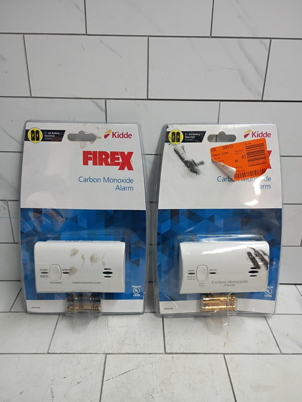 2pk. Kidde Firex Carbon Monoxide Detector, Battery Operated, CO Detector New