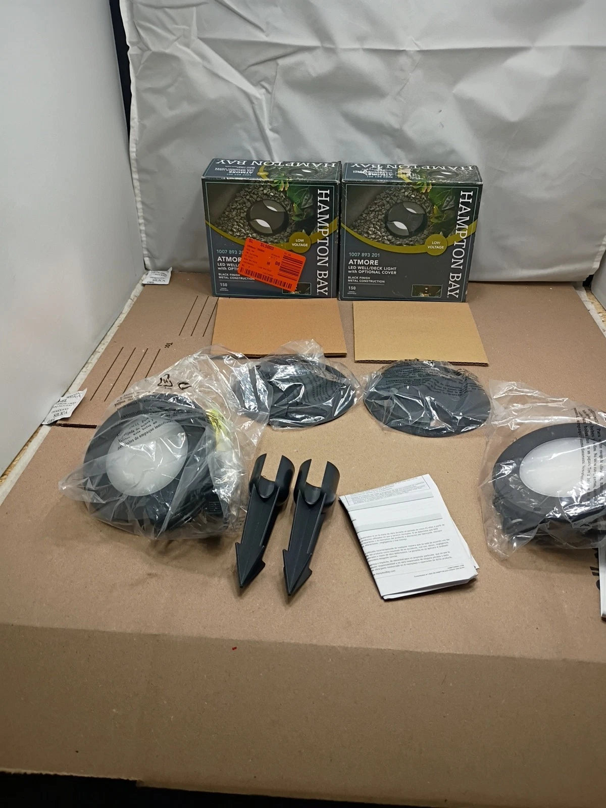 2PK Hampton Bay Atmore Low Volt Black LED 150 Lumens Outdoor Well/Deck Light
