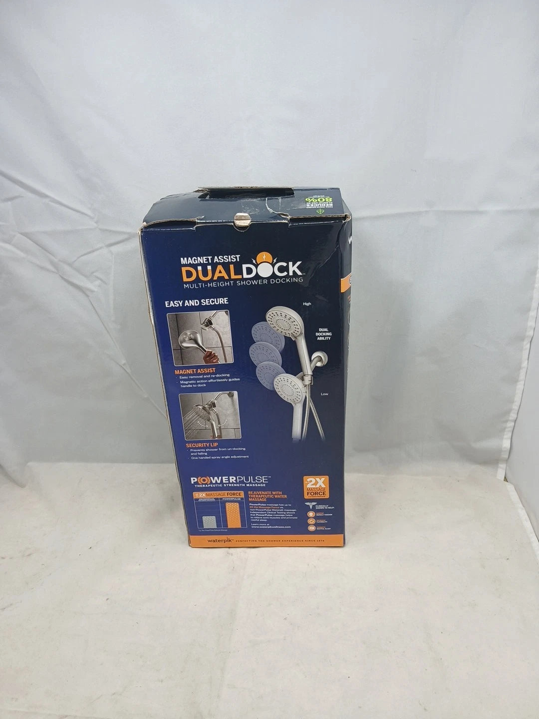 Waterpik 8-Spray Wall Mount Magnet Assist Multi Height Handheld Shower Head