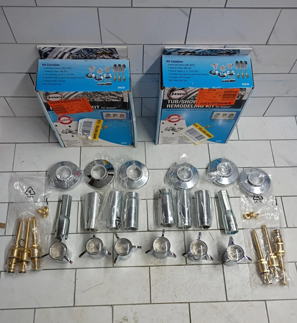 2pk Danco 39620 Tub & Shower Trim Kit Sayco Faucets 3 Handle Chrome Open Box