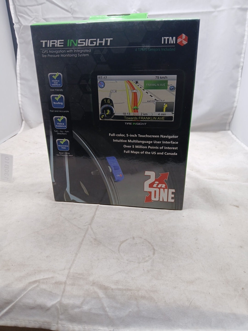ITM Retrofit TPMS Uni-Sensor kit with 5”NAVIGATION GPS UNIVERSAL FIT 433m New