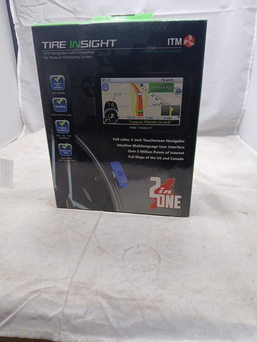ITM Retrofit TPMS Uni-Sensor kit with 5”NAVIGATION GPS UNIVERSAL FIT 433m New