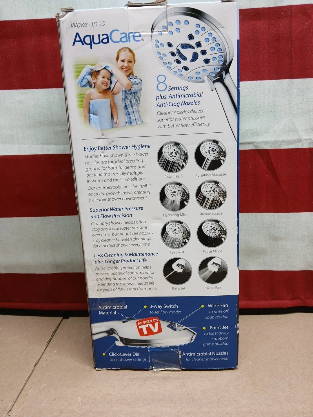 8-Spray Patterns 4.5 in. Wall Dual Shower Head As Seen On TV Factory Sealed!!