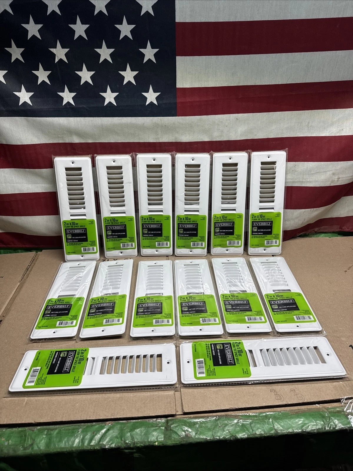 Lot Of 14 Everbilt 2 in. x 10 in. White Floor Toe-Space Grille