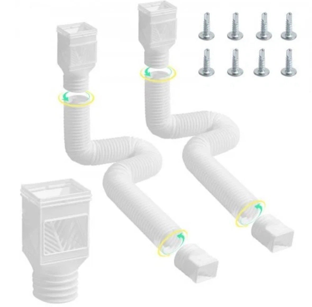 VEVOR Rain Gutter Downspout Extensions,2-Pack Flexible Downspout Extender