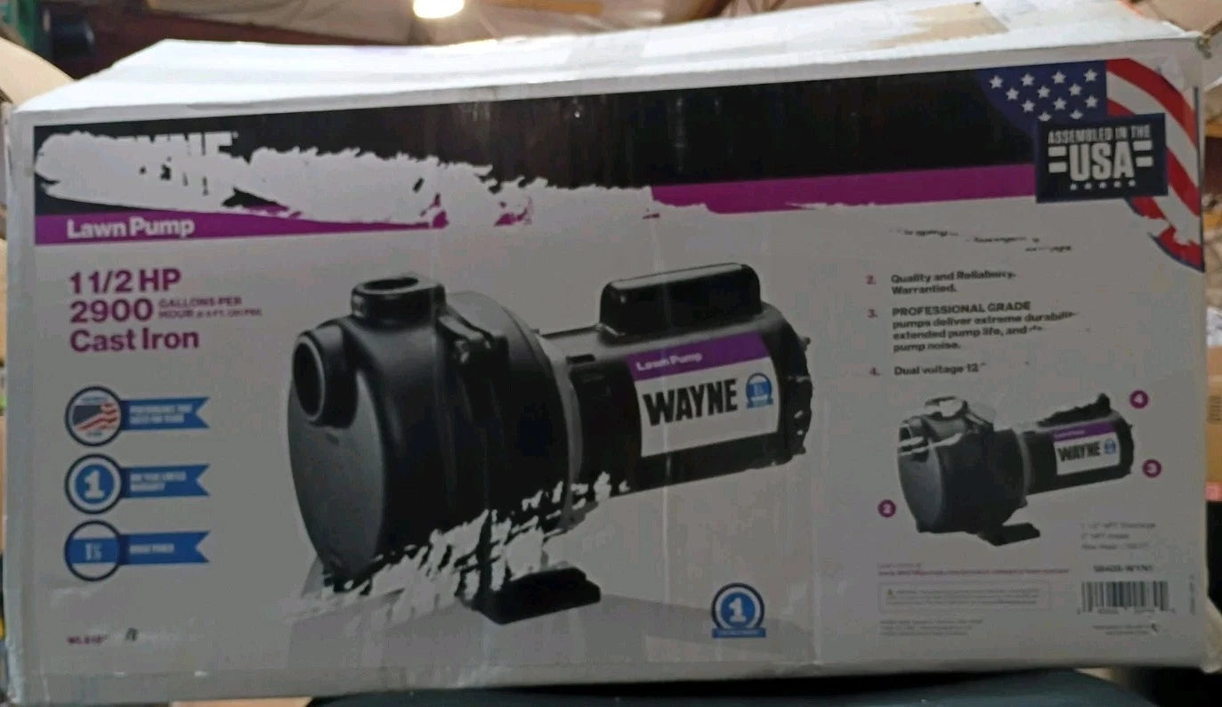 Wayne WLS150 1.5 HP High Volume Cast Iron Lawn Sprinkling Pump Open Box