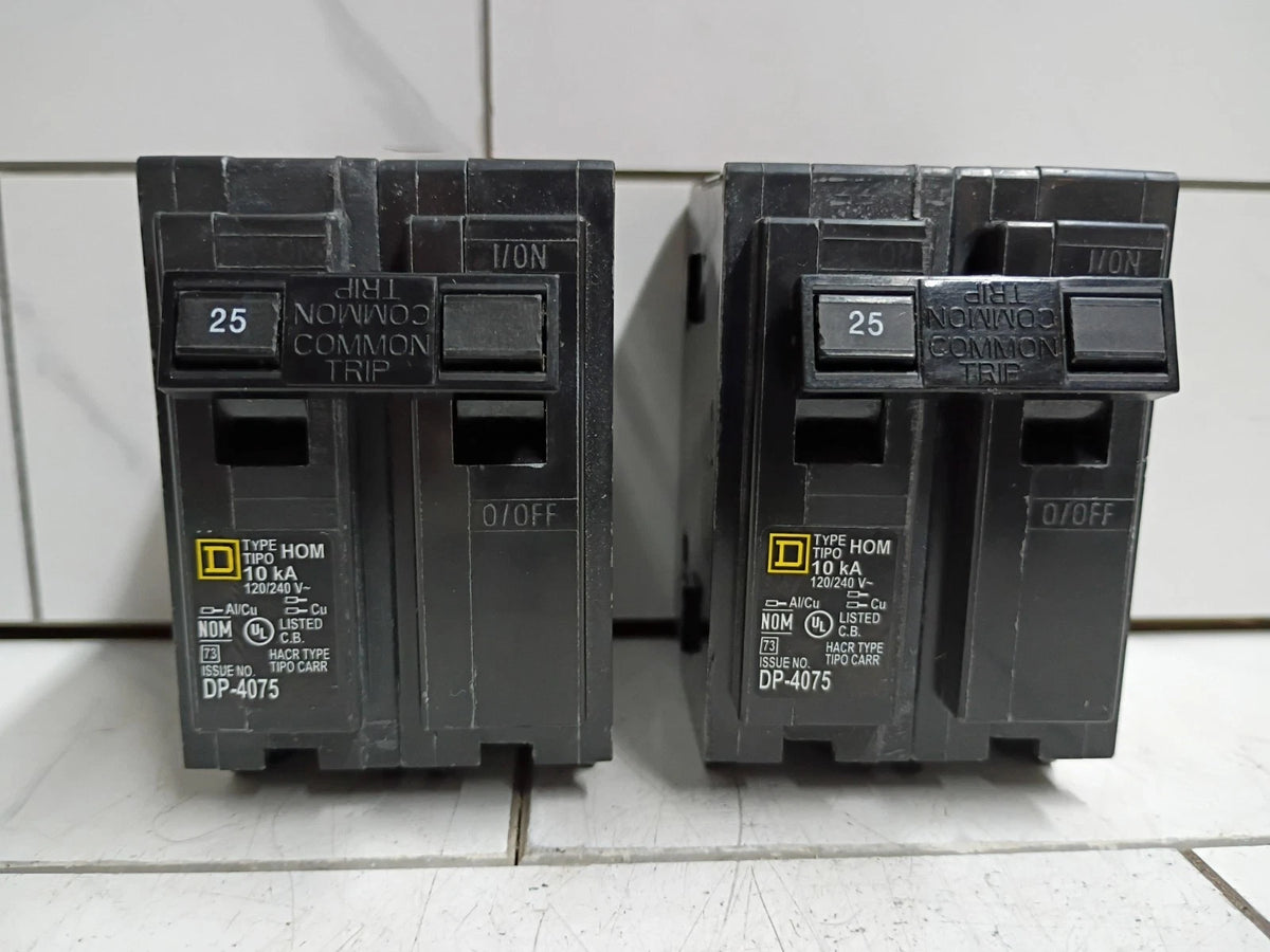 (2 Packs) DPSquare HOM225 25 Amp 2-Pole Circuit Breaker Homeline OB