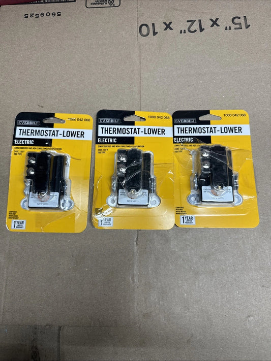 Lot of 3 Everbilt 240v T-O-D Single-Pole Lower Thermostat EBTSTAT-LOW