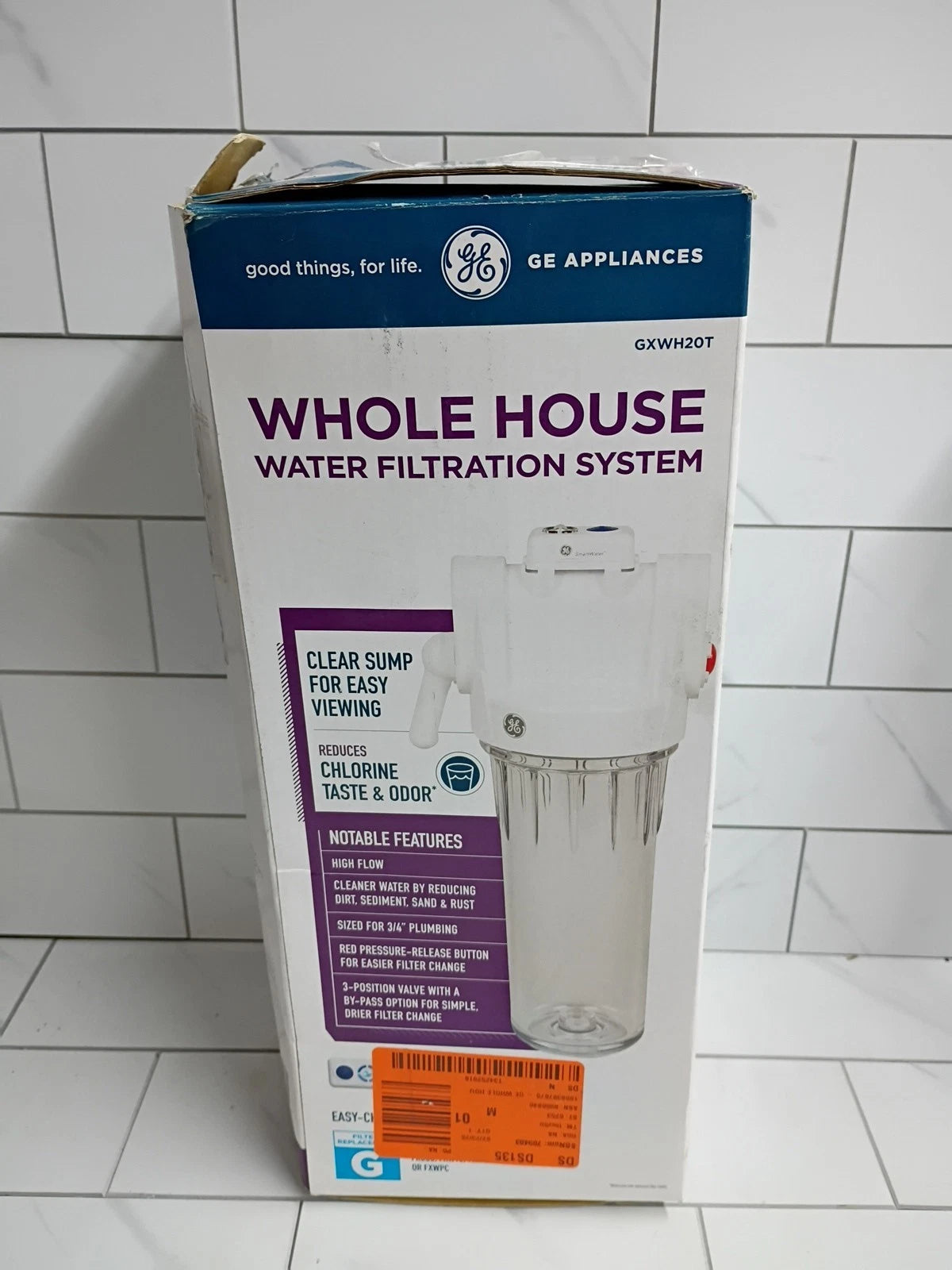 GE Whole House GXWH20T Water Filtration System Reduce Sediment White New OB