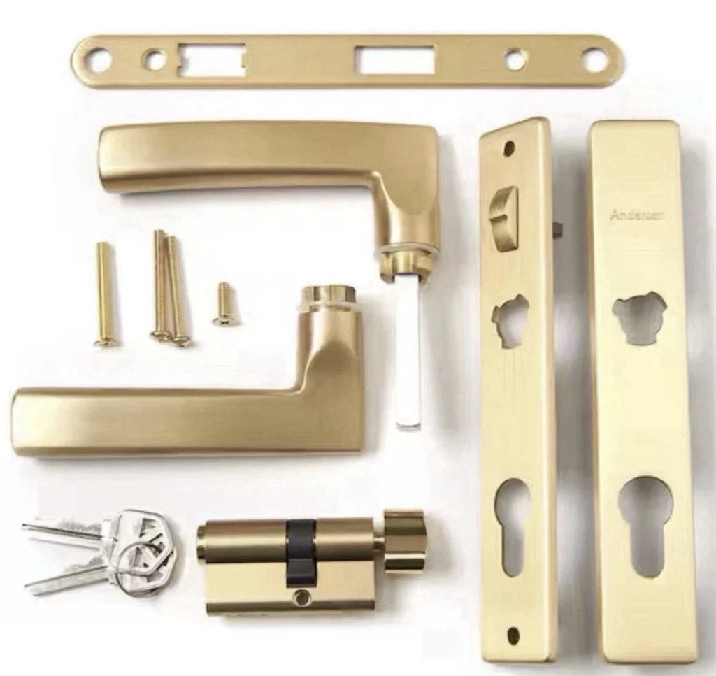 ANDERSEN Storm Door Handle Set Brushed French Gold Modern Handle Set - 93170''