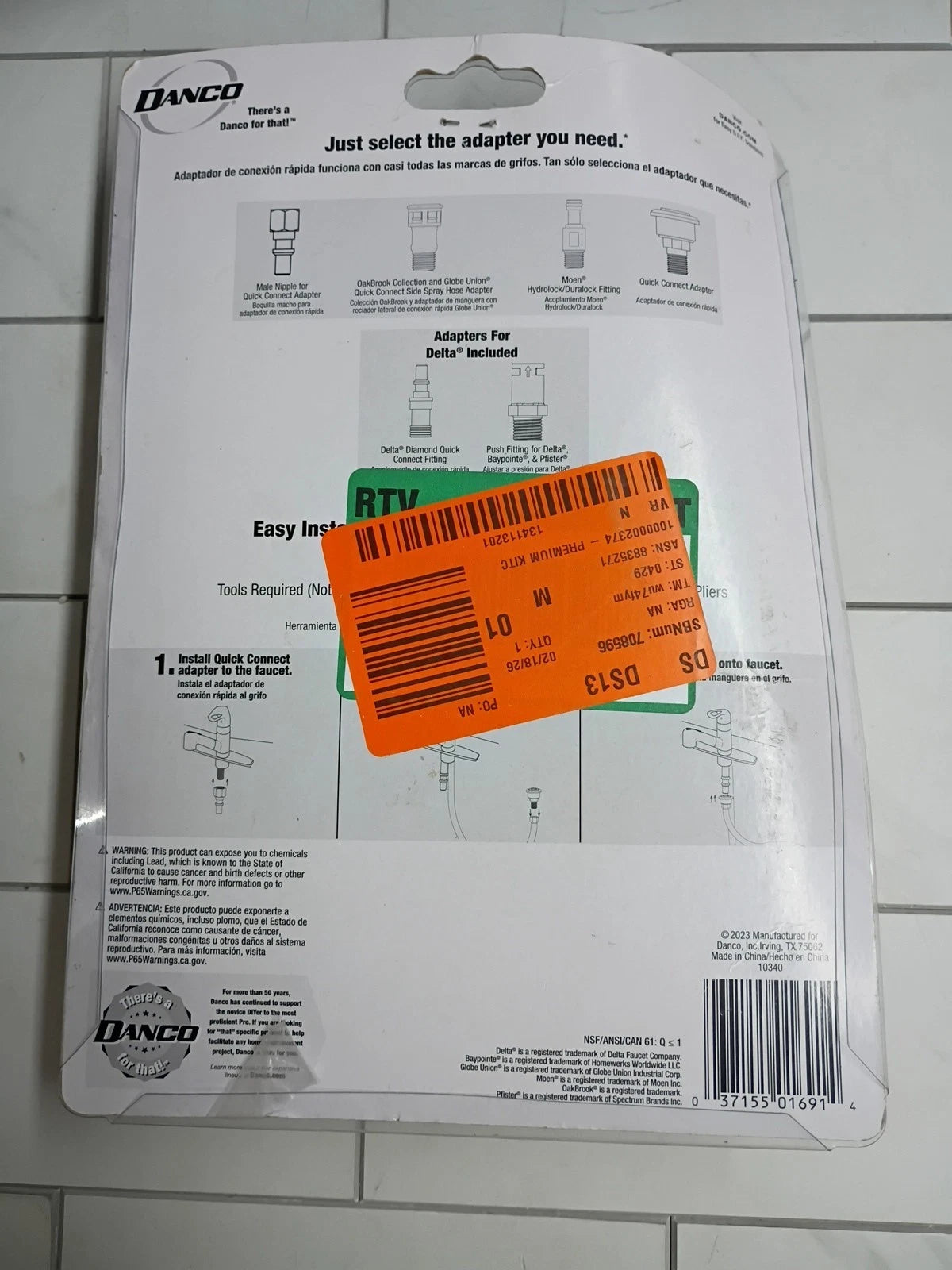 4pk Danco 10340 Premium Kitchen Side Spray Sprayer Hose Open Box