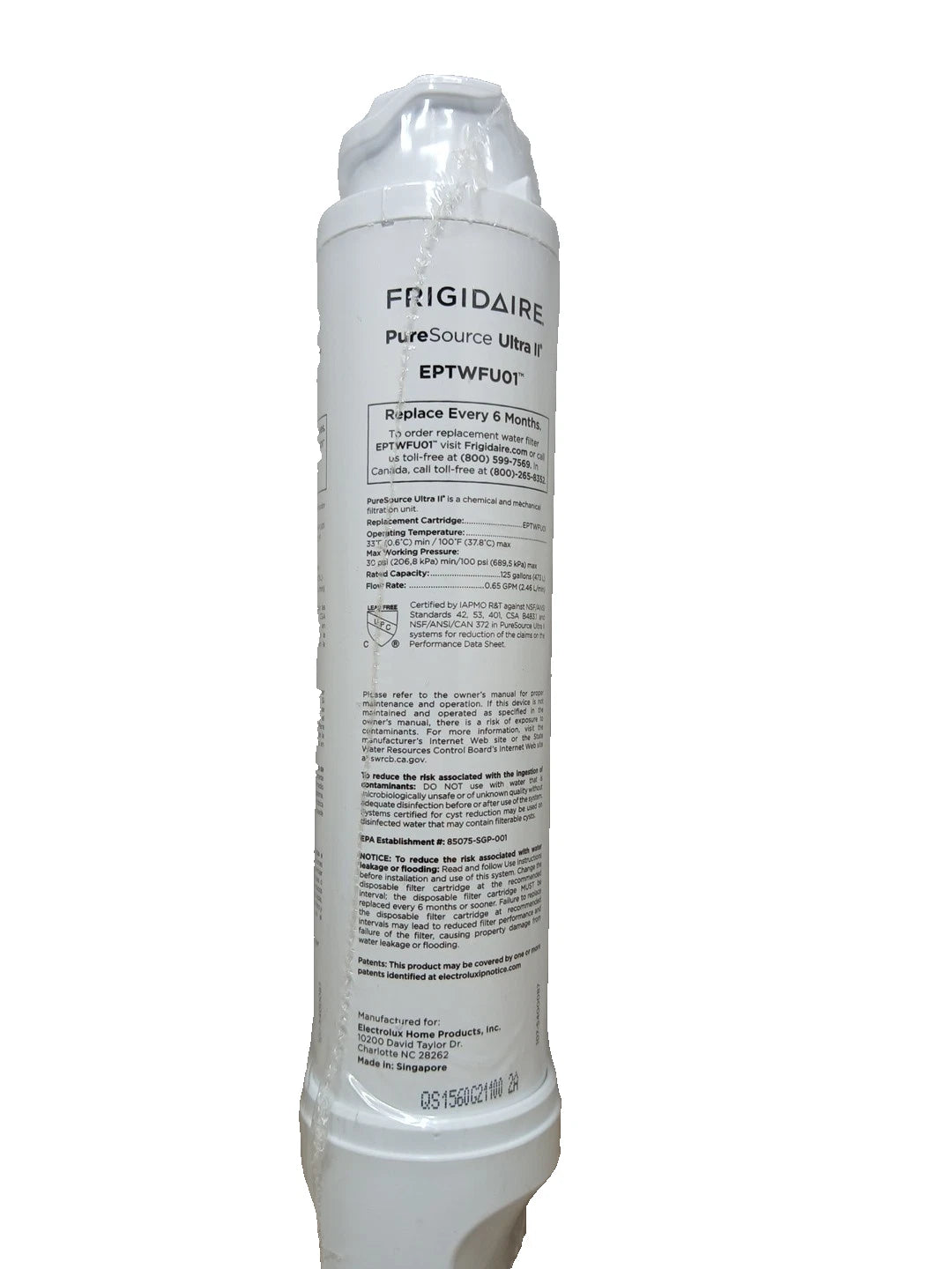 Frigidaire EPTWFU01 Refrigerator Filter for Frigidaire PureSource Ultra II