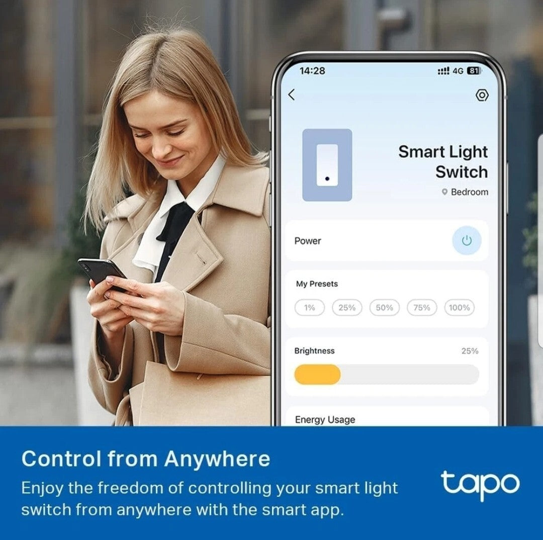 TP-Link Tapo Smart Switch Tapo S515 White Energy Monitoring Toggle Switch