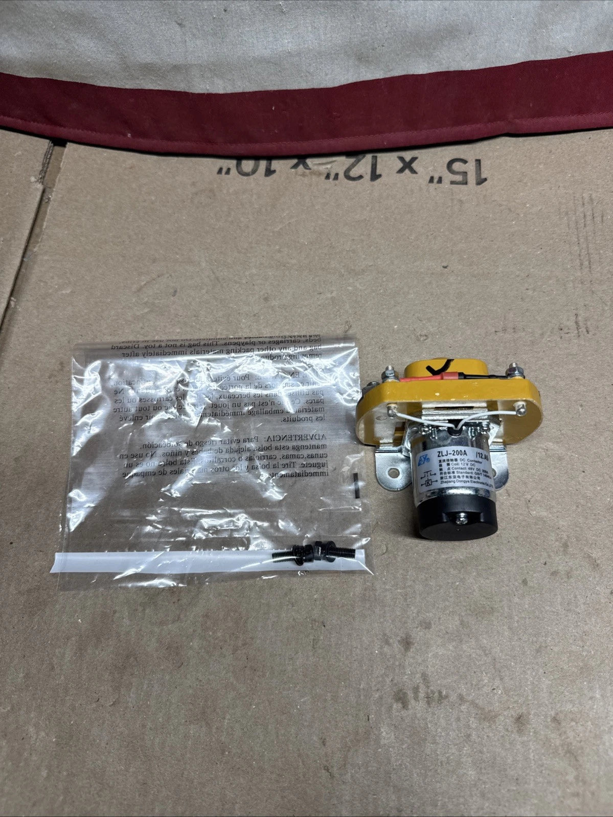 ZLJ-200A /12.A5 DC Contactor Main Relay for Ryobi Z54LI 54” 80v Riding Mowers