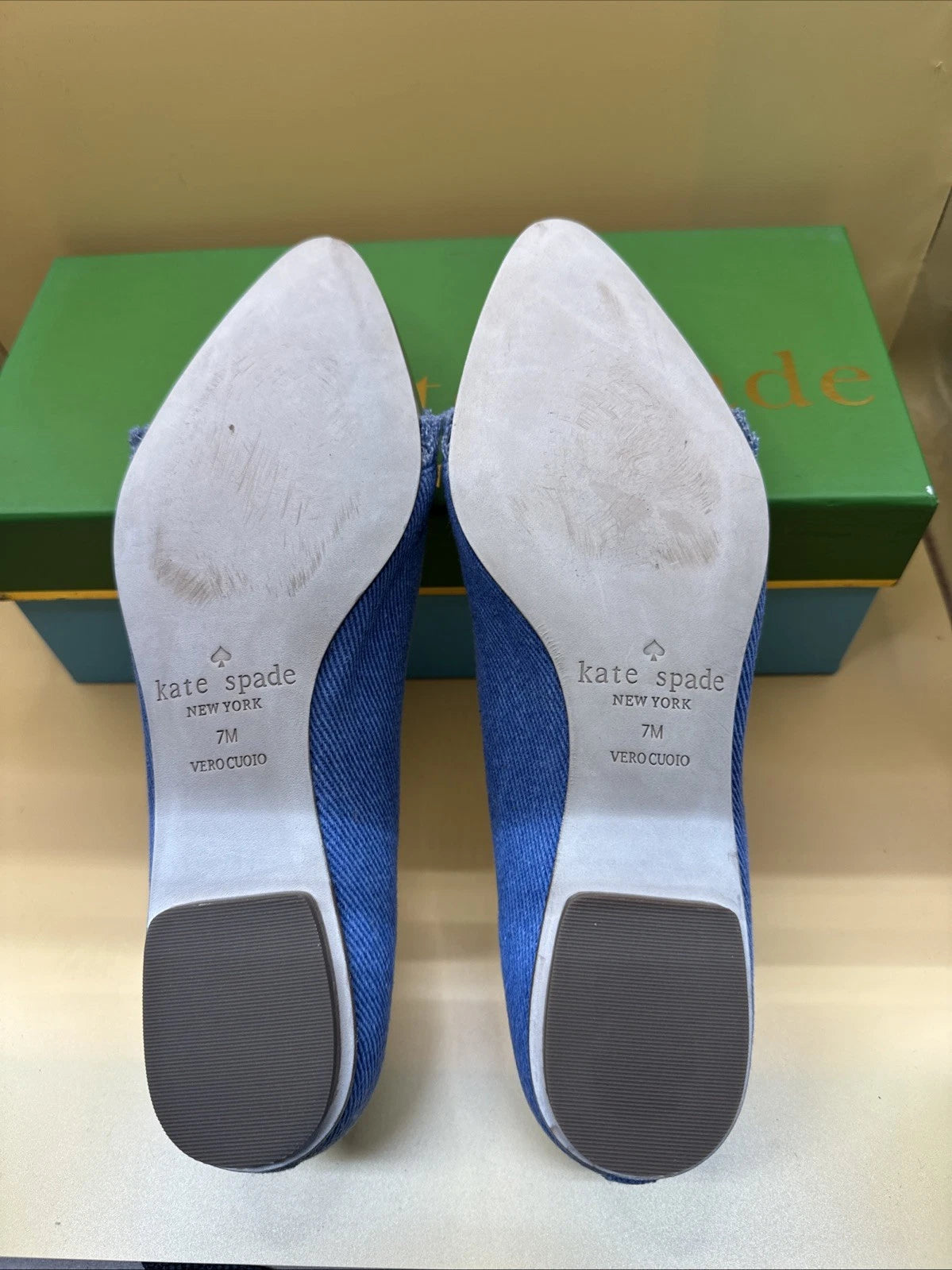 SP2- Kate Spade New York Nelly Flats Size 7M Washed Denim / Specchio