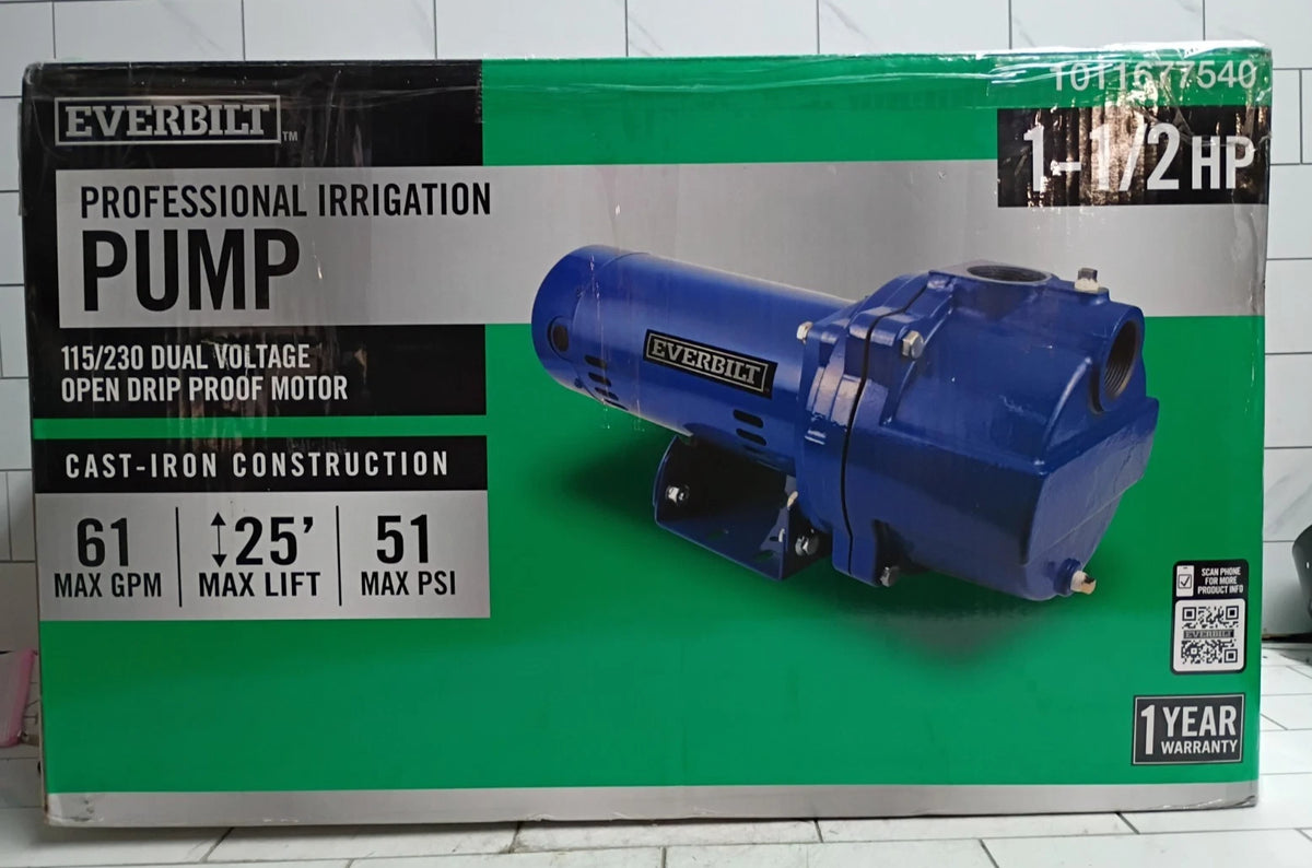 Everbilt HDLS15, 1-1/2 HP Cast Iron Lawn Irrigation Pump PARTS ONLY