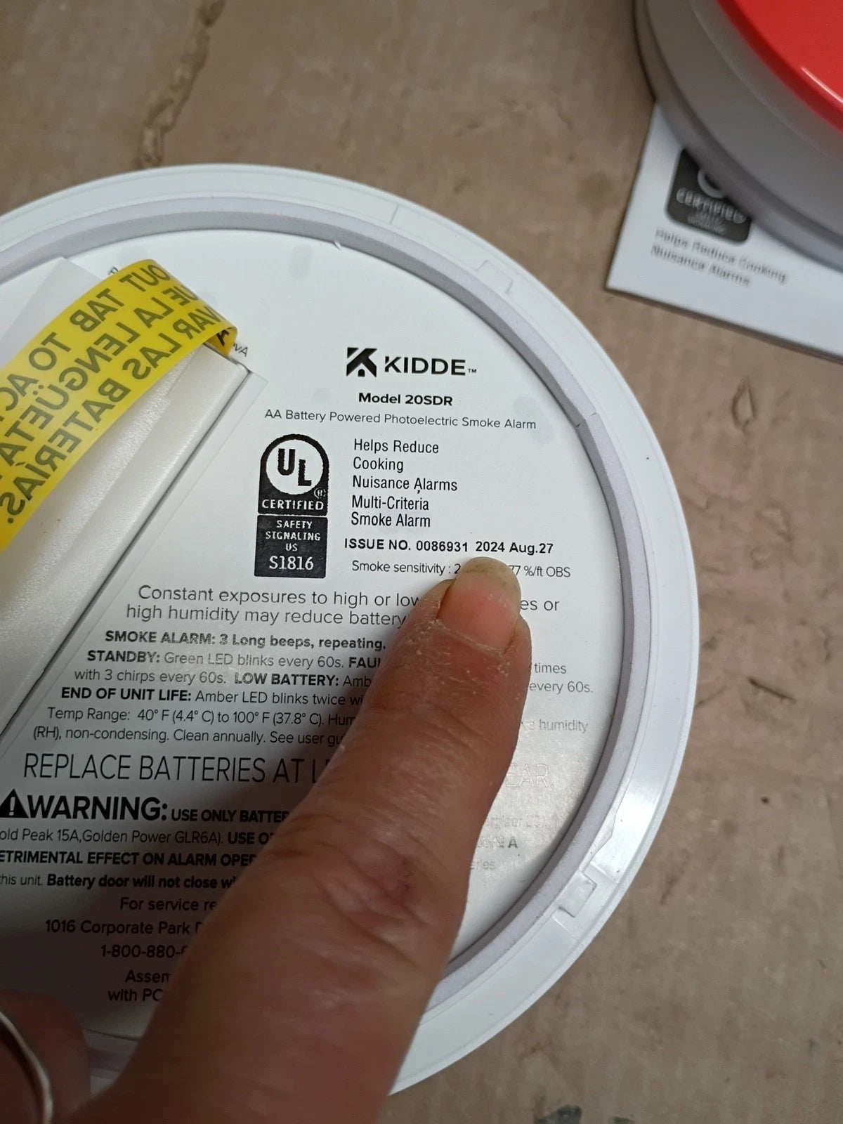 3Pk Kidde 20SDR AA Battery Powered Smoke Detector with Photoelectric Sensor OB