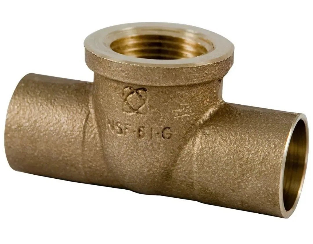 25ct Everbilt LeadFree Tee Fitting Cup X Cup X FIP Forged Bronze 3/4 x 3/4 x 1/2