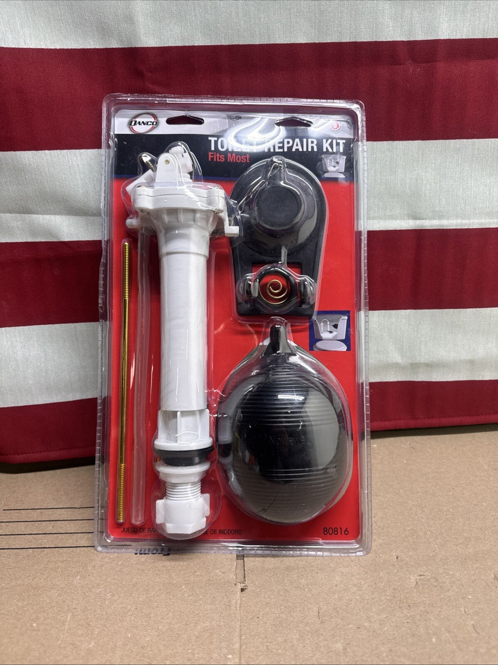 Danco 80816 Complete Toilet Repair Kit Fill Valve, Flapper, Rod, Float