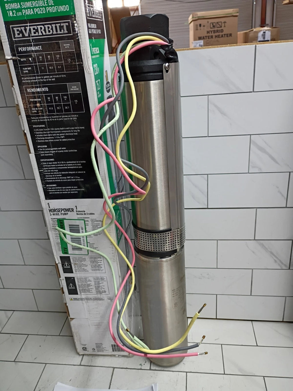 Everbilt EFSUB10-253HD 1 HP Submersible 3-Wire Motor 20-GPM Deep Well Pump