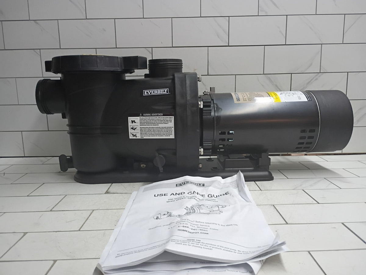 Everbilt SPP10002-2SP  1 HP Pool Pump  2 Speed 230V New Open Box **NO UNIONS**