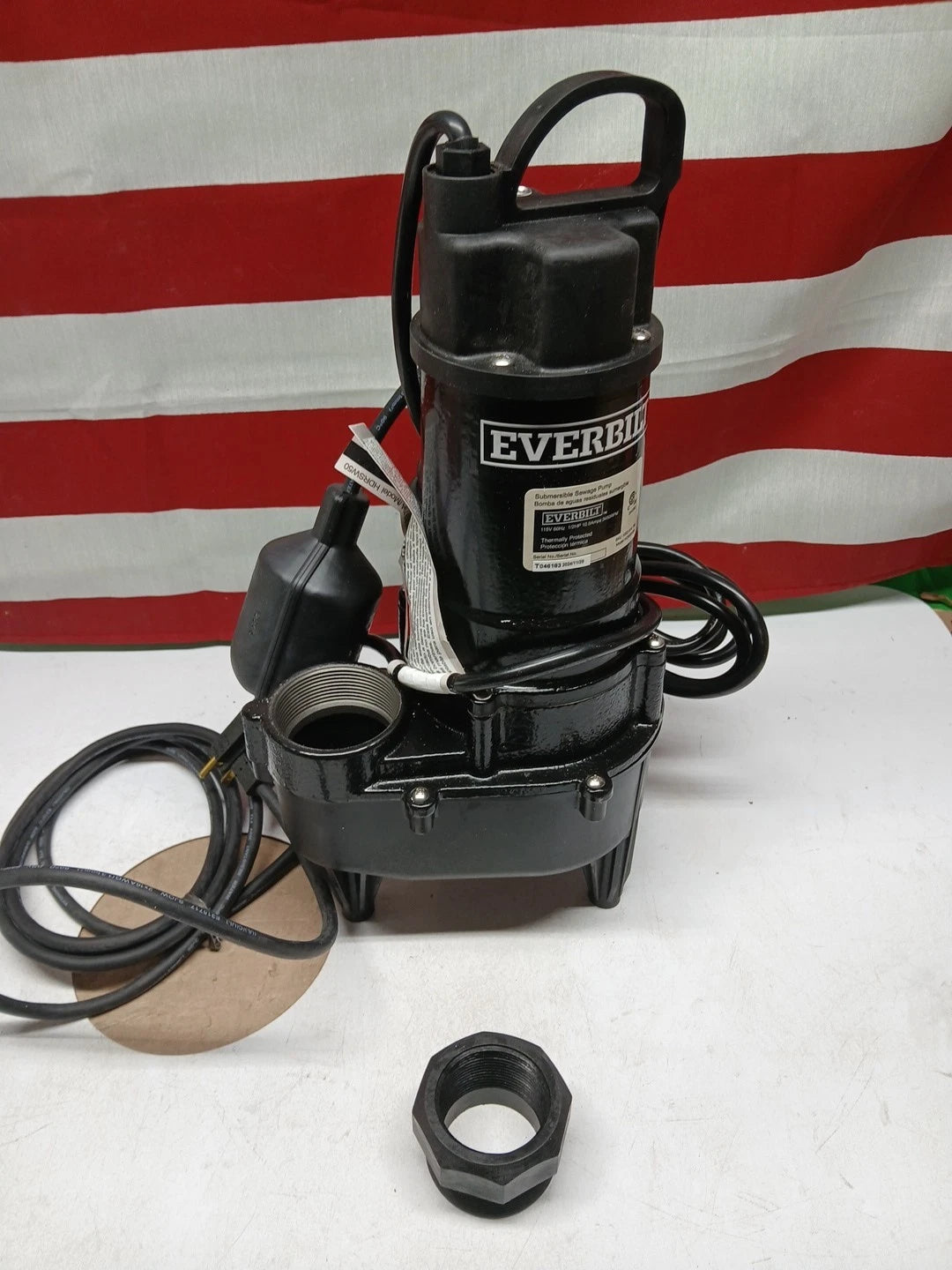 Everbilt 1/2 HP Submersible Sewage Ejector Pump (HDRSW50) with Tethered Switch