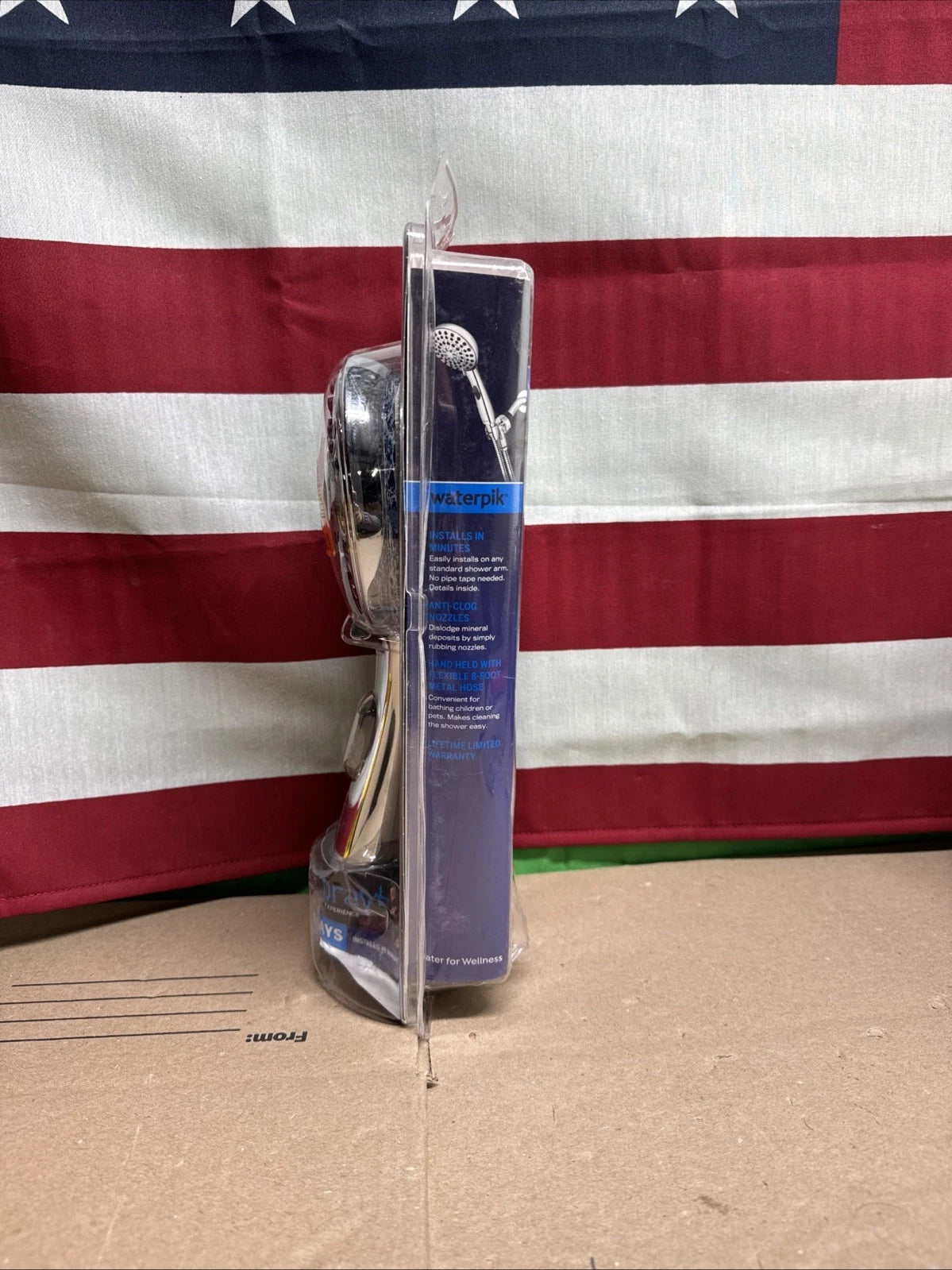 Waterpik 6-Spray 4.8 in. Wall Mount Handheld Adjustable Shower Head. Chrome