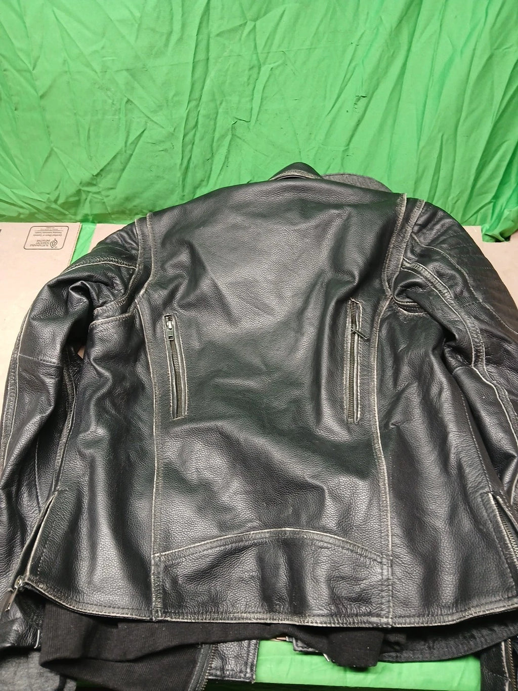 Milwaukee Leather MLL2516 Black Rub-Off Leather Jacket Detachable Hoodie Liner M