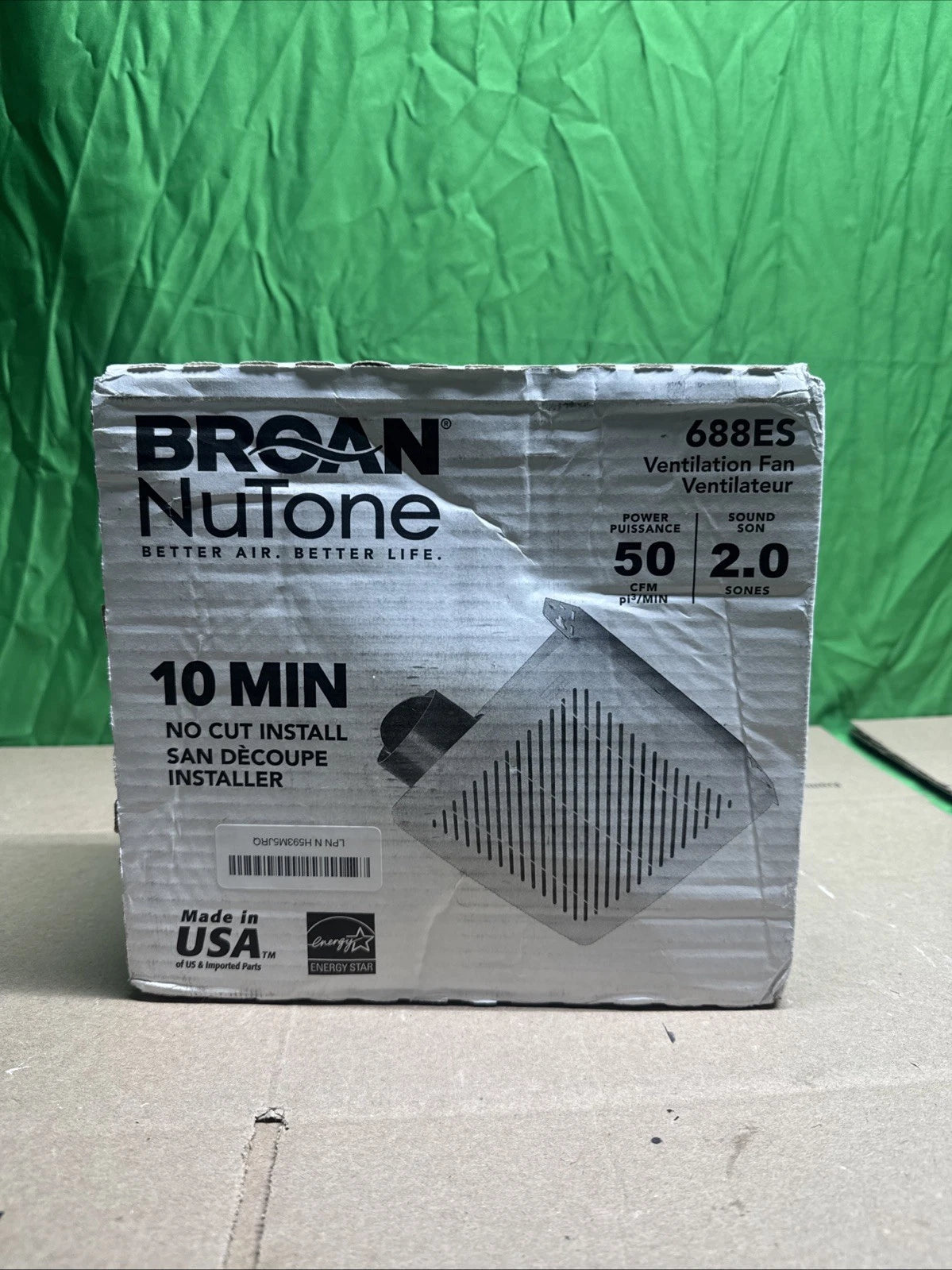 Broan Nutone 688ES 10 Minute Install 50 CFM Ventilation Fan NEW