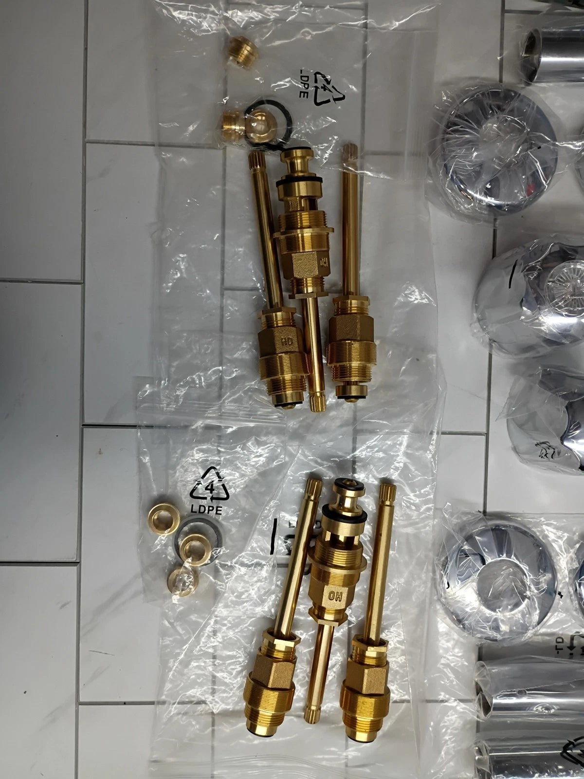 2Pk DANCO 39617 GERBER 3 HANDLE TUB SHOWER FAUCET REMODEL REBUILD FULL KIT Ob